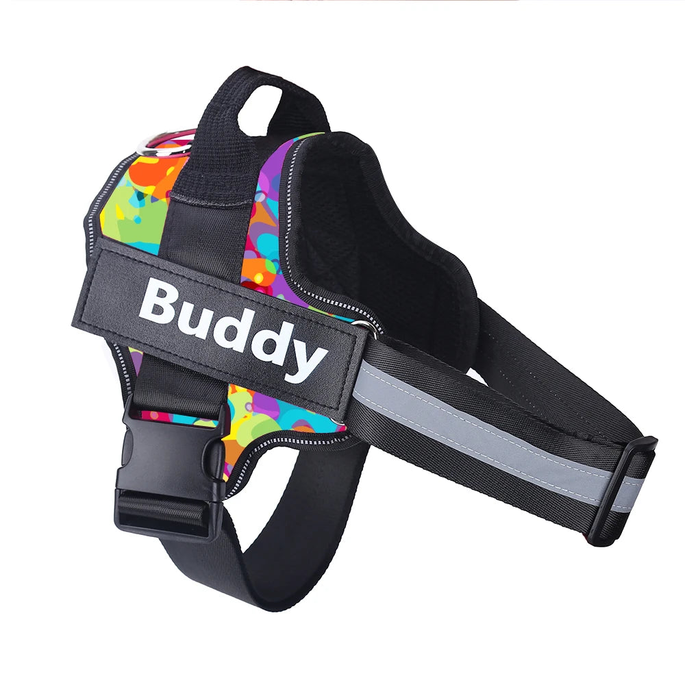 Personalized Dog Harness with Name Patch – Reflective & Adjustable