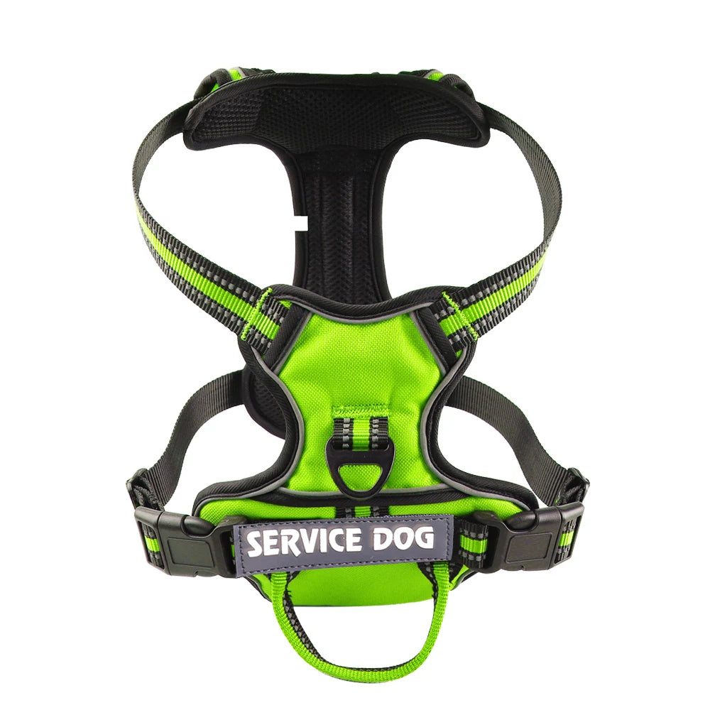 Personalized Dog Harness – Reflective No Pull Nylon Vest with Custom Name Patch