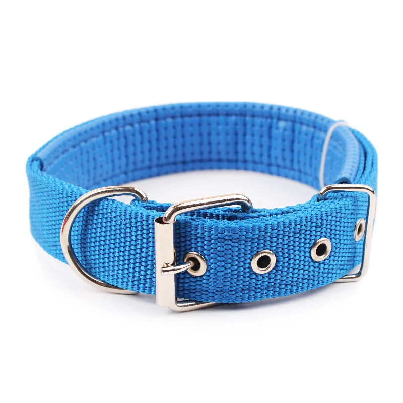 Adjustable Nylon Dog Collar with Metal Buckle – Durable for Small, Medium & Large Dogs