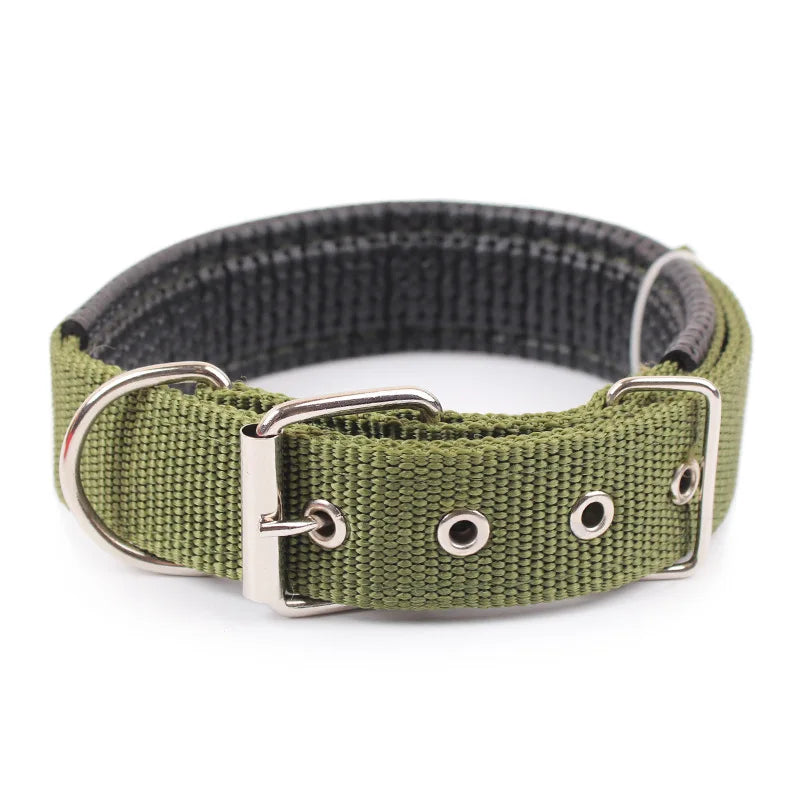Adjustable Nylon Dog Collar with Metal Buckle – Durable for Small, Medium & Large Dogs