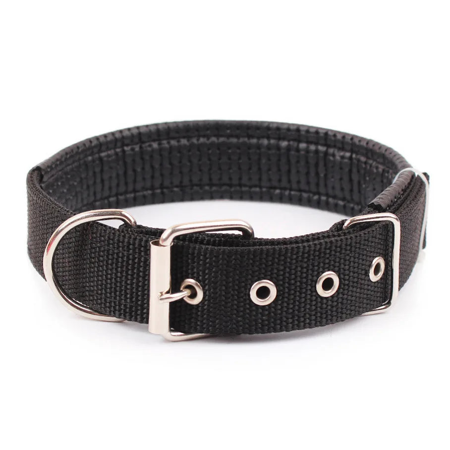 Adjustable Nylon Dog Collar with Metal Buckle – Durable for Small, Medium & Large Dogs