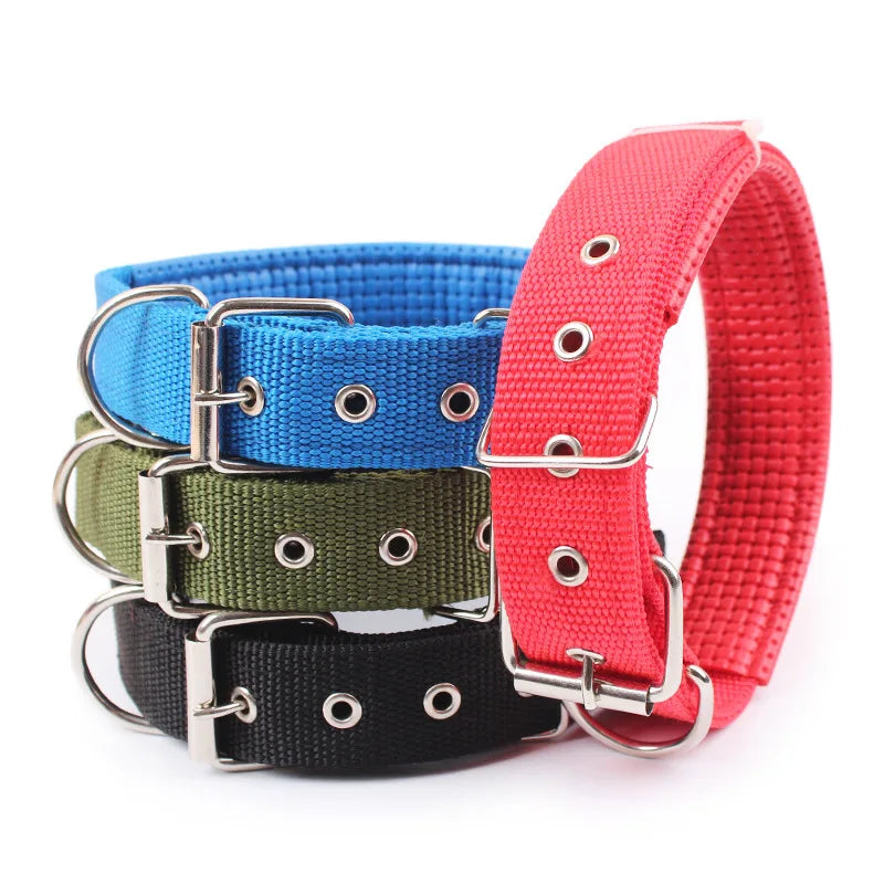 Adjustable Nylon Dog Collar with Metal Buckle – Durable for Small, Medium & Large Dogs
