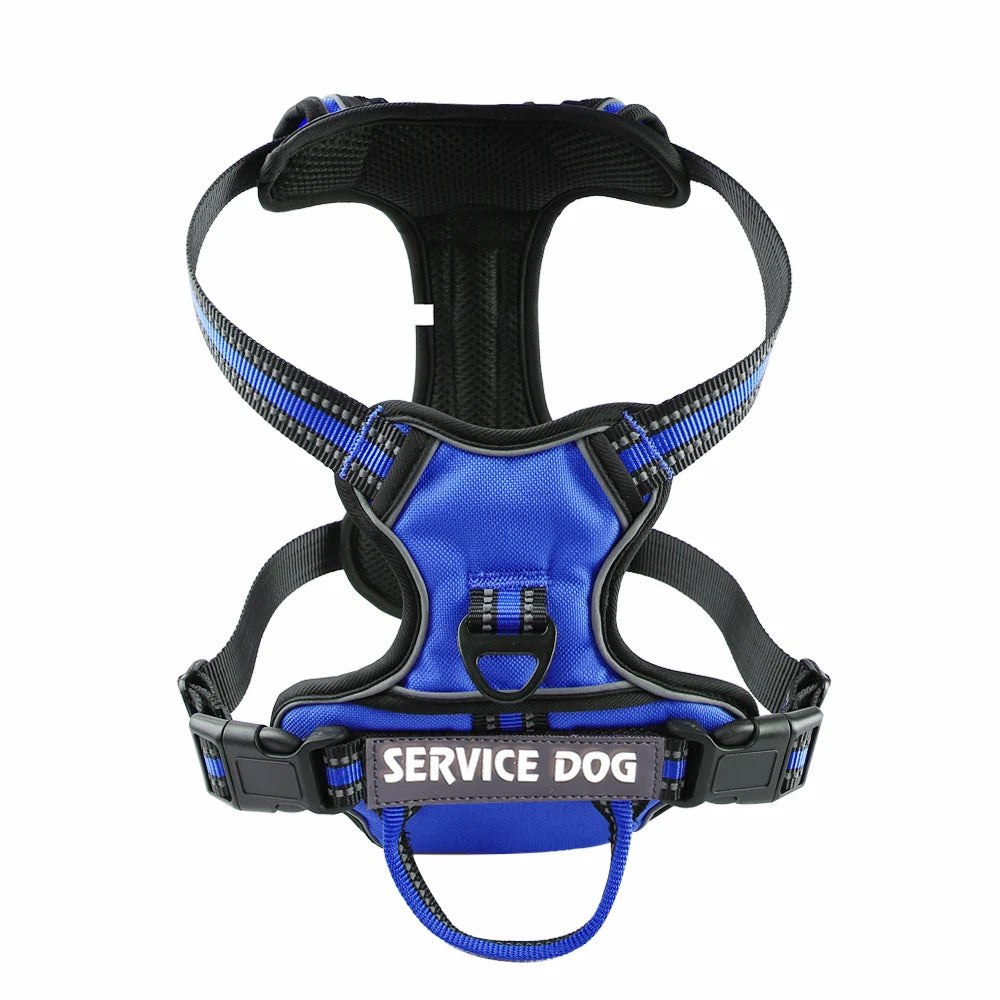 Personalized Dog Harness – Reflective No Pull Nylon Vest with Custom Name Patch