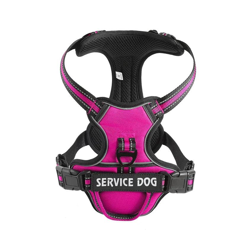 Personalized Dog Harness – Reflective No Pull Nylon Vest with Custom Name Patch