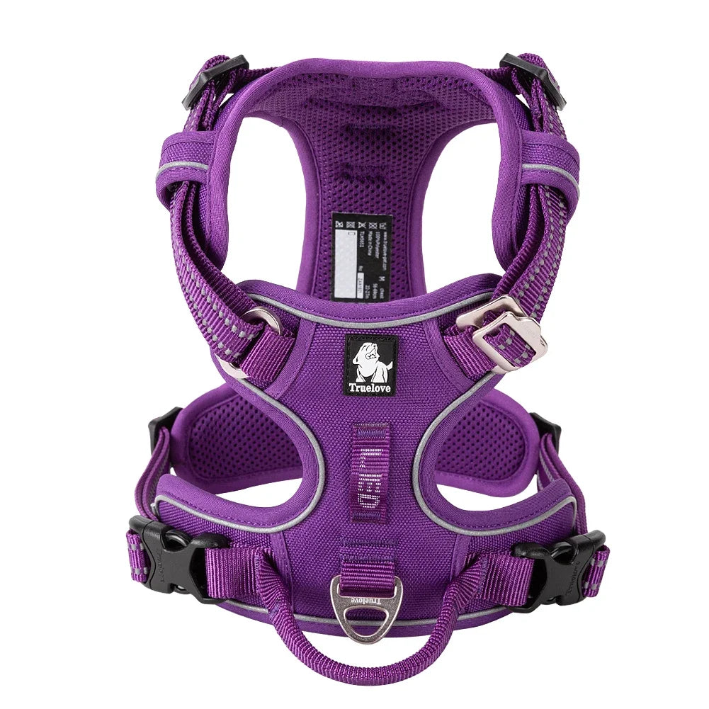 No Pull Reflective Dog Harness with Traffic Handle – Adjustable Padded Vest for Medium & Large Dogs