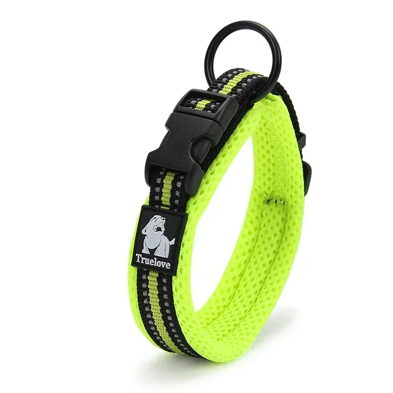 3M Reflective Mesh Dog Collar – Soft Padded Nylon Adjustable Collar for All Breeds