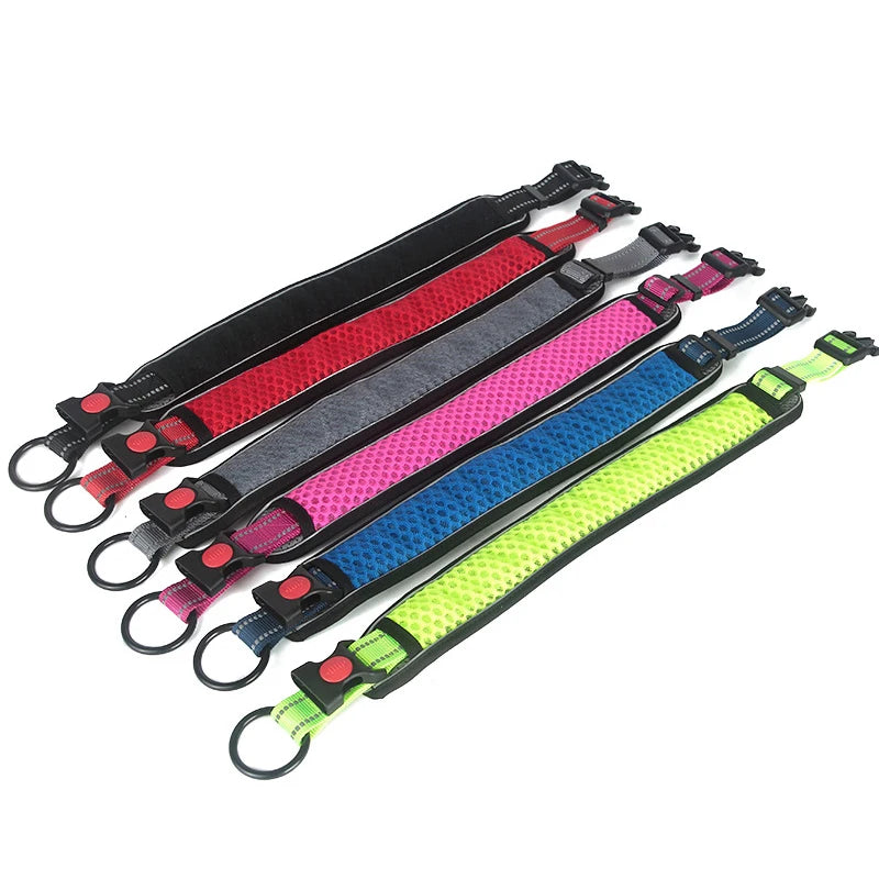 Reflective Neoprene Dog Collar – Soft Padded Breathable Nylon for Dogs