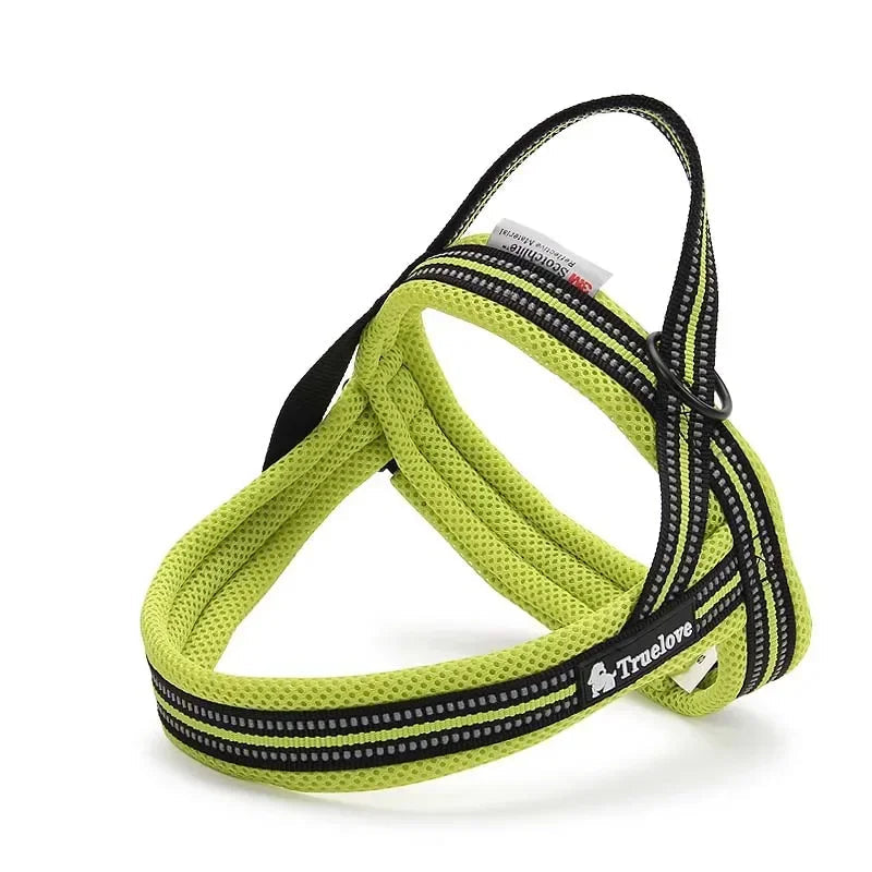 Soft Mesh No-Pull Dog Harness – Reflective Padded Nylon Vest for Safe Walks