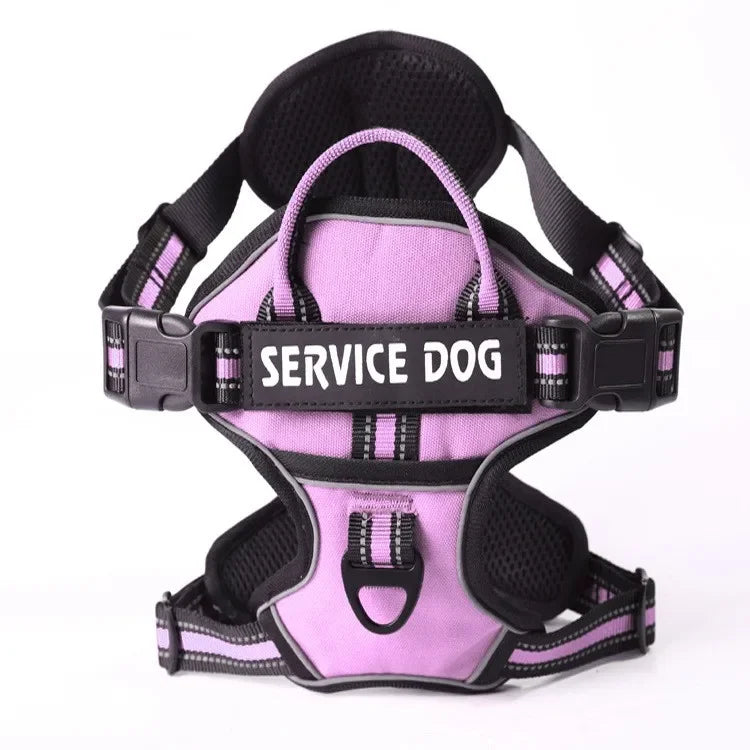 Personalized Dog Harness – Reflective No Pull Nylon Vest with Custom Name Patch