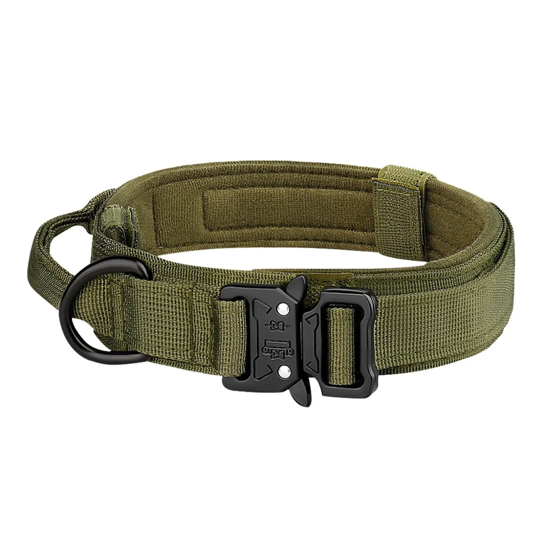 Tactical Dog Collar with Metal Cobra Buckle – Padded Nylon Training Collar for Medium & Large Dogs