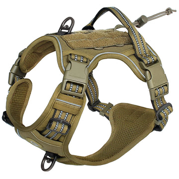 Tactical MOLLE Dog Harness – No Pull, Adjustable Reflective Military Vest for Medium & Large Dogs