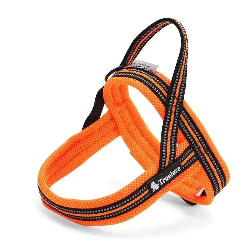 Soft Mesh No-Pull Dog Harness – Reflective Padded Nylon Vest for Safe Walks