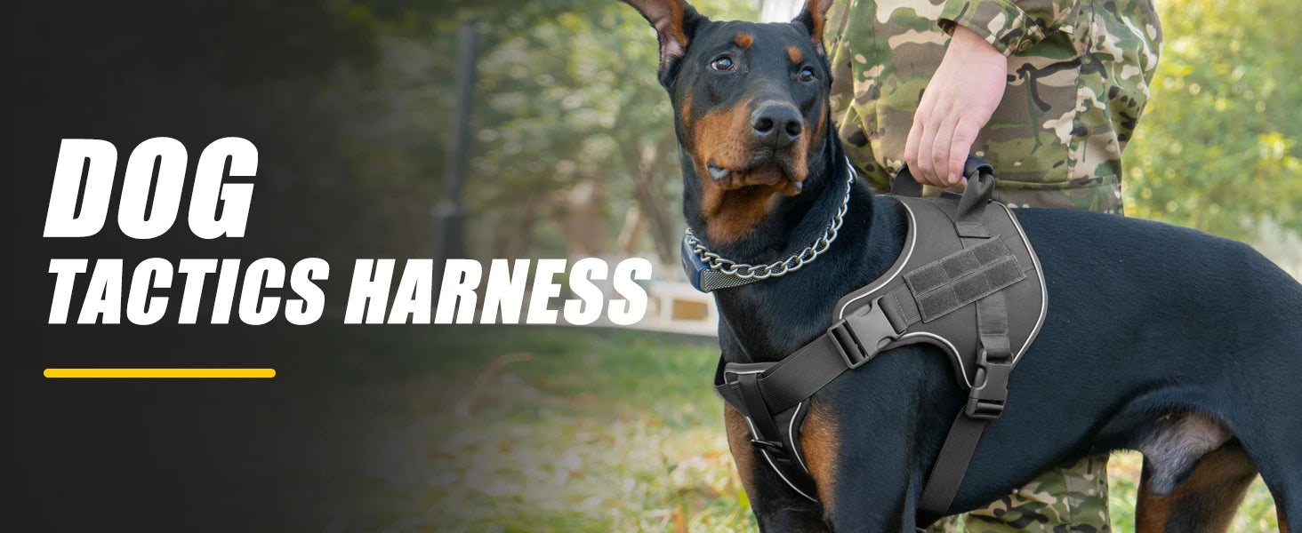 Tactical Dog Harness with Handle – No-Pull Reflective Vest for Medium & Large Dogs