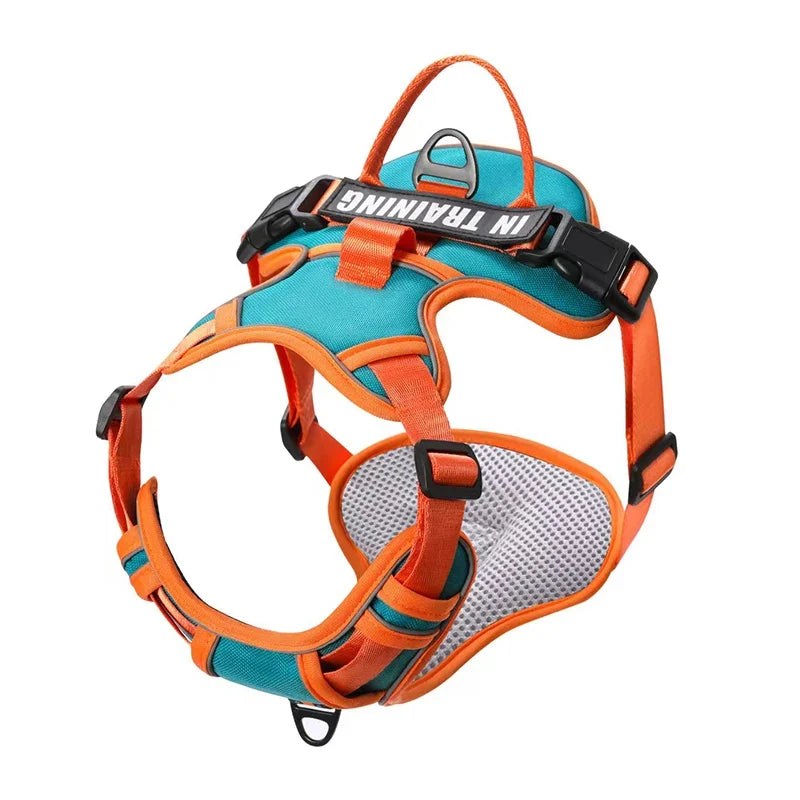 Personalized Dog Harness – Reflective No Pull Nylon Vest with Custom Name Patch