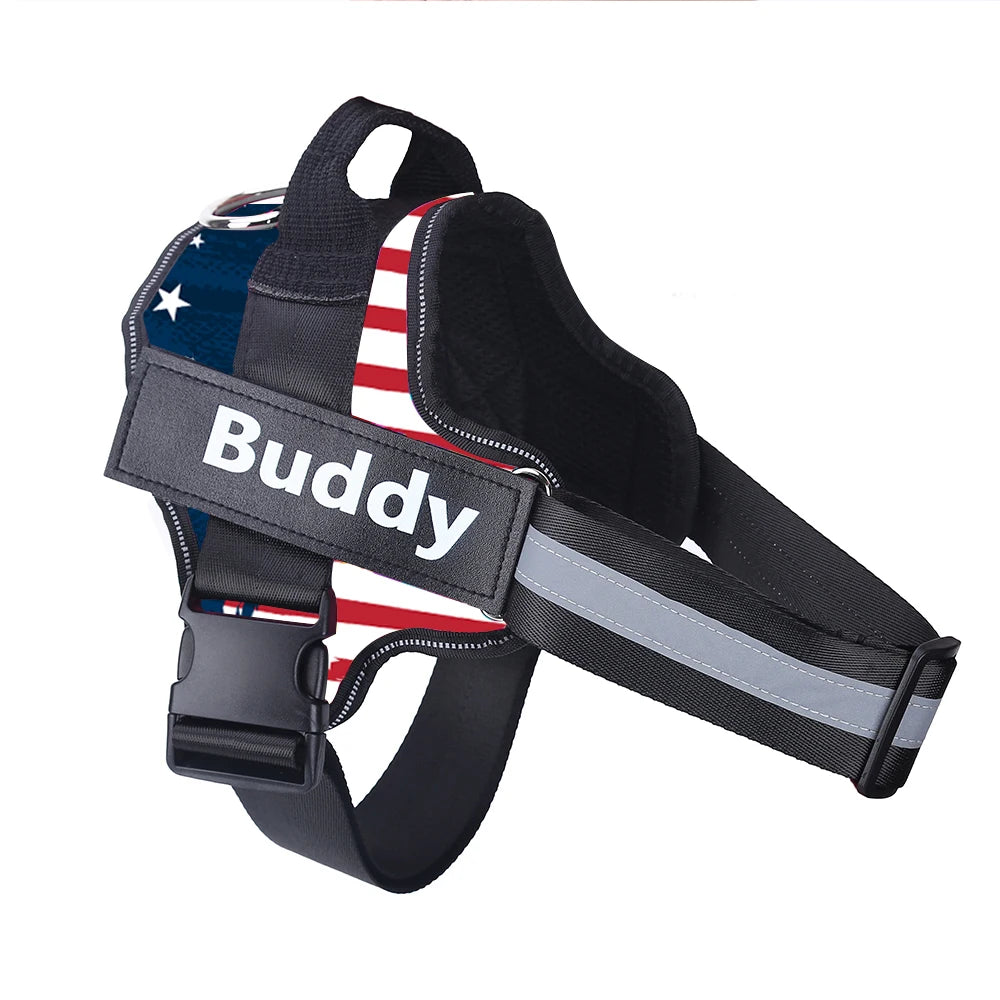 Personalized Dog Harness with Name Patch – Reflective & Adjustable