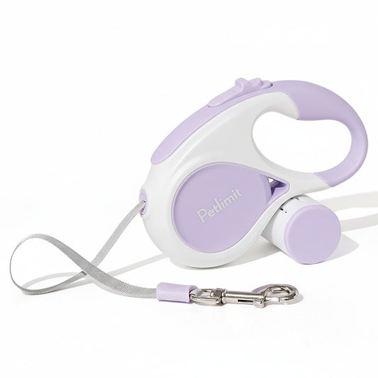 Retractable traction rope with poop box on a white background