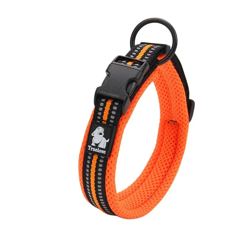 3M Reflective Mesh Dog Collar – Soft Padded Nylon Adjustable Collar for All Breeds