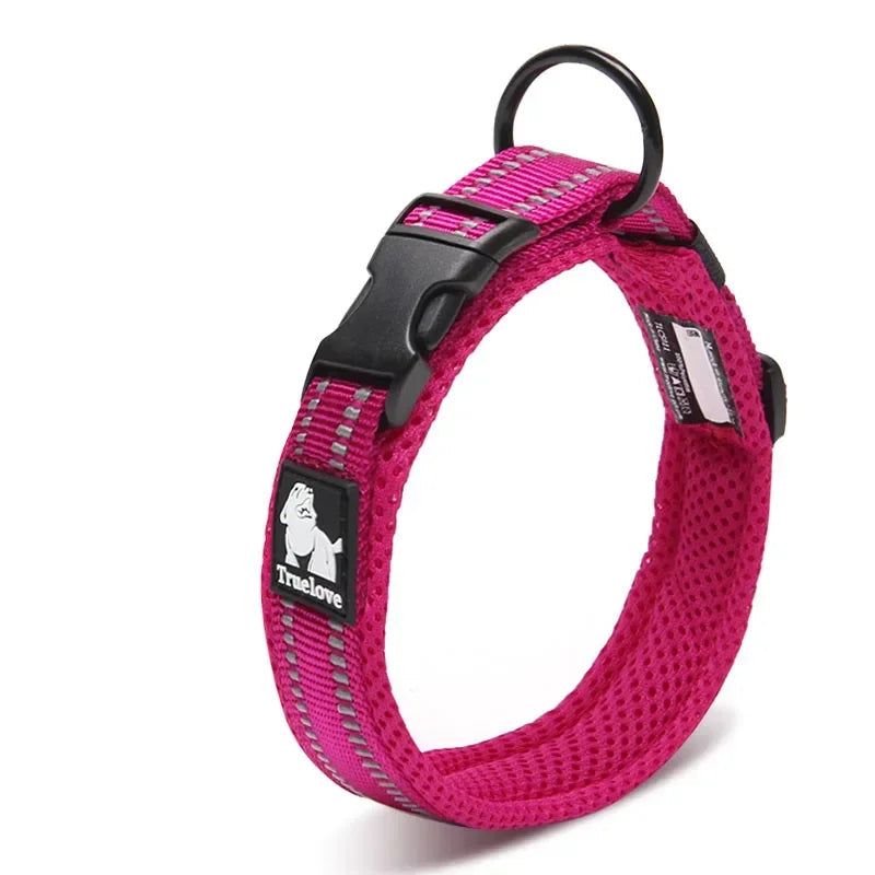 3M Reflective Mesh Dog Collar – Soft Padded Nylon Adjustable Collar for All Breeds