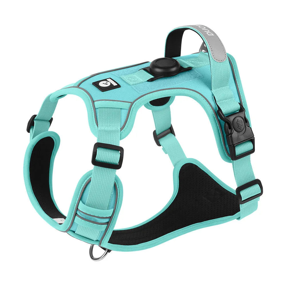 Airtag Dog Harness with Leash Set – Reflective, No-Pull & Breathable