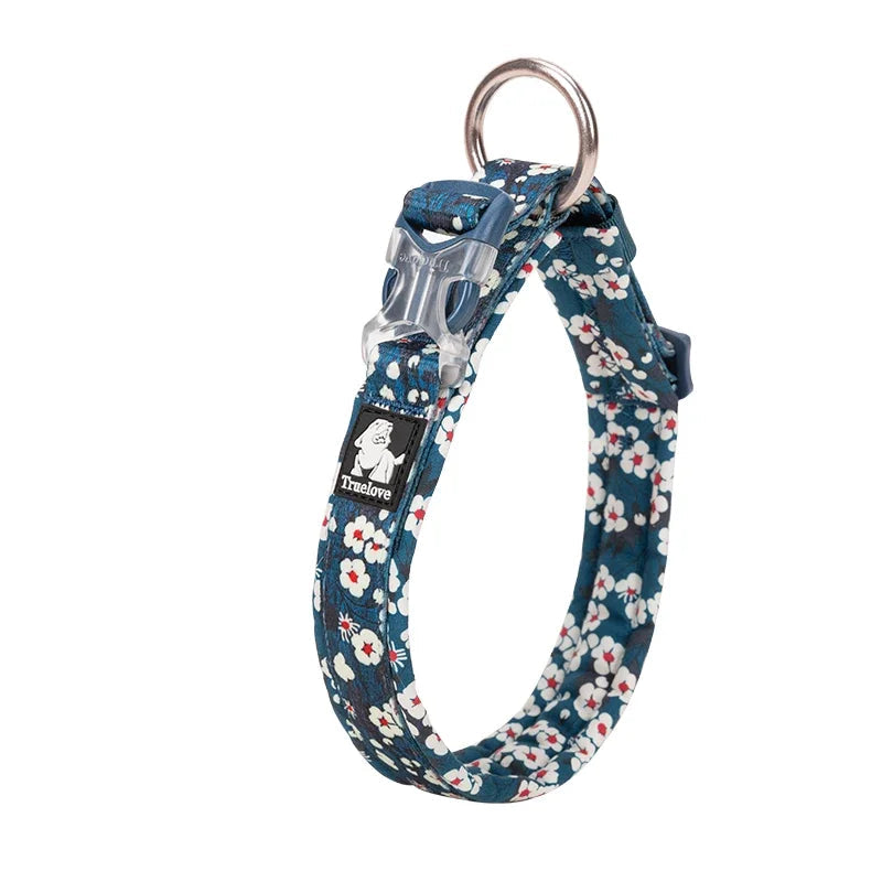 Floral Padded Dog Collar – Soft Cotton Comfort for Small, Medium & Large Dogs
