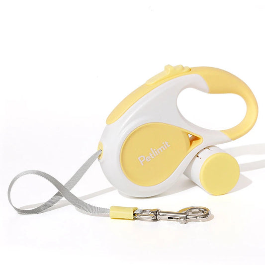 Retractable Dog Leash with Poop Bag Holder, 3m/5m Tangle-Free Tape Lead for Small & Medium Dogs