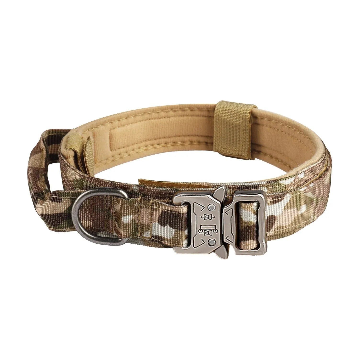 Tactical Dog Collar with Metal Cobra Buckle – Padded Nylon Training Collar for Medium & Large Dogs