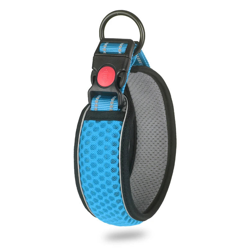 Reflective Neoprene Dog Collar – Soft Padded Breathable Nylon for Dogs