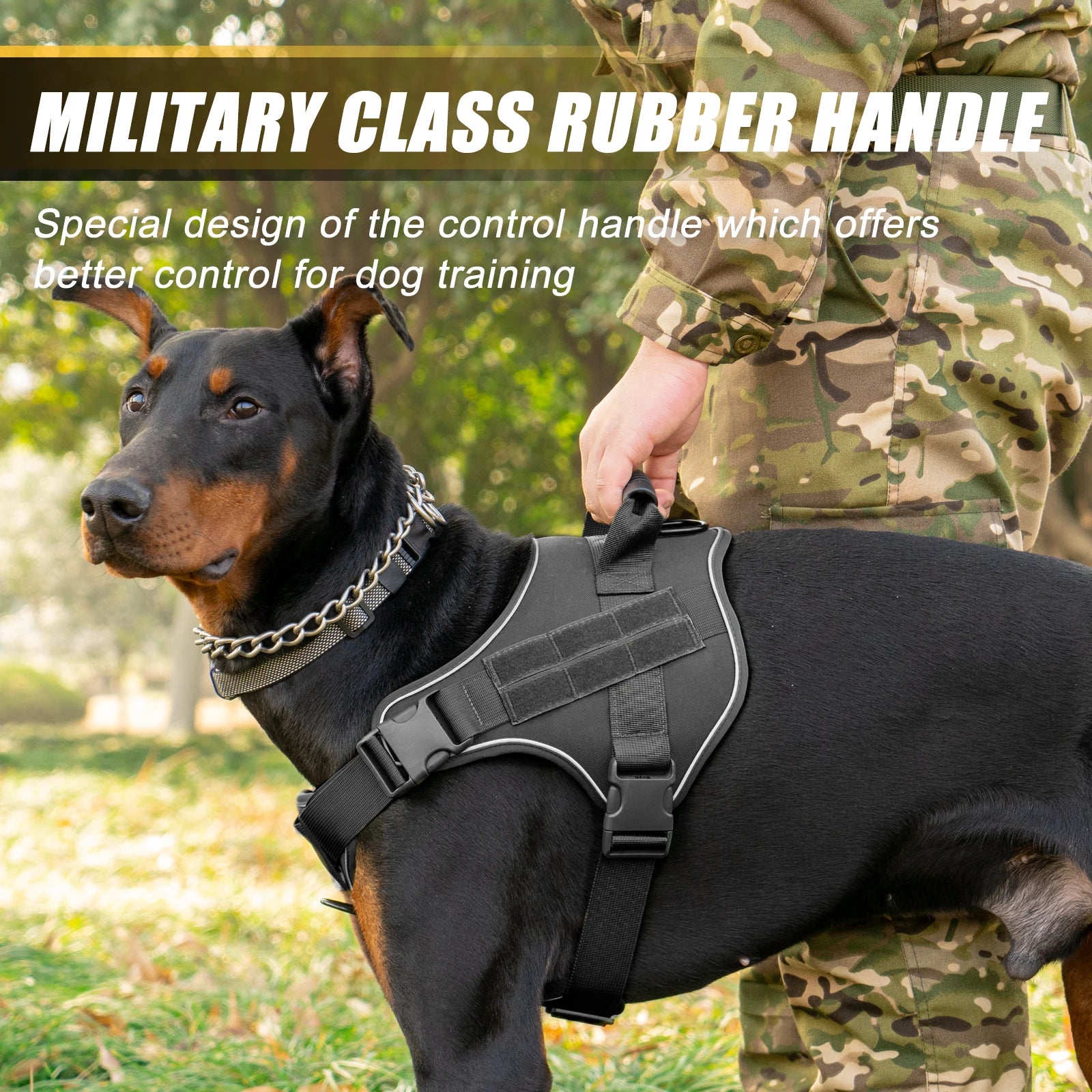 Tactical Dog Harness with Handle – No-Pull Reflective Vest for Medium & Large Dogs
