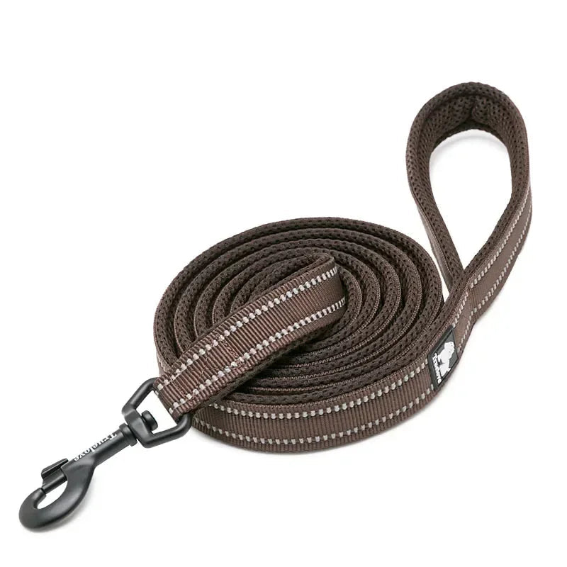 Reflective Nylon Dog Leash 6.5ft – Soft Mesh Padded Handle for Small & Large Dogs