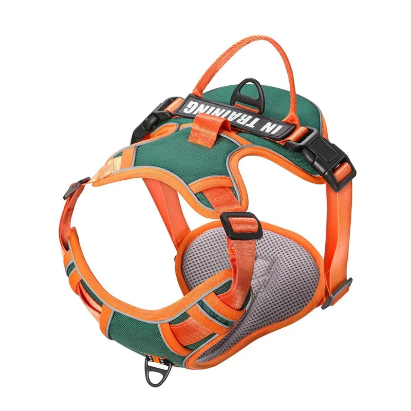 Personalized Dog Harness – Reflective No Pull Nylon Vest with Custom Name Patch