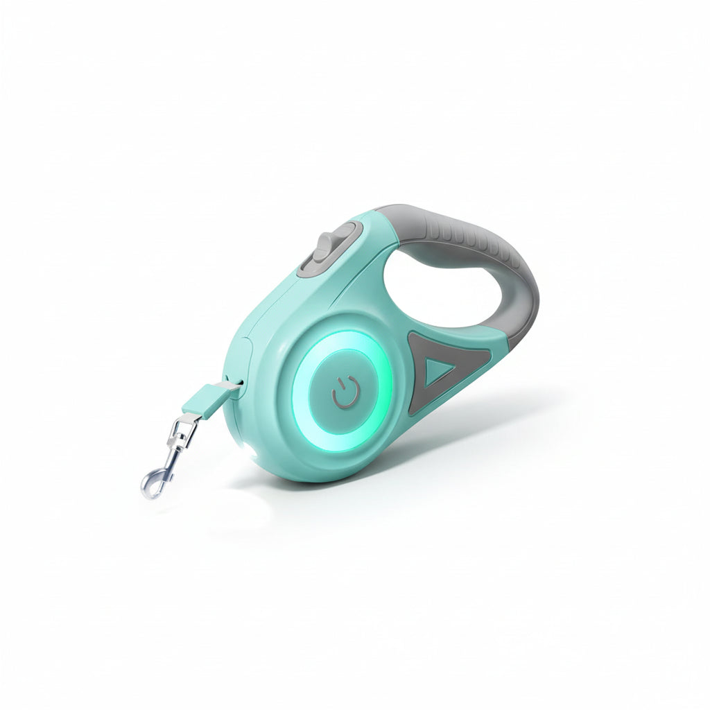 Larger retractable leash with LED light