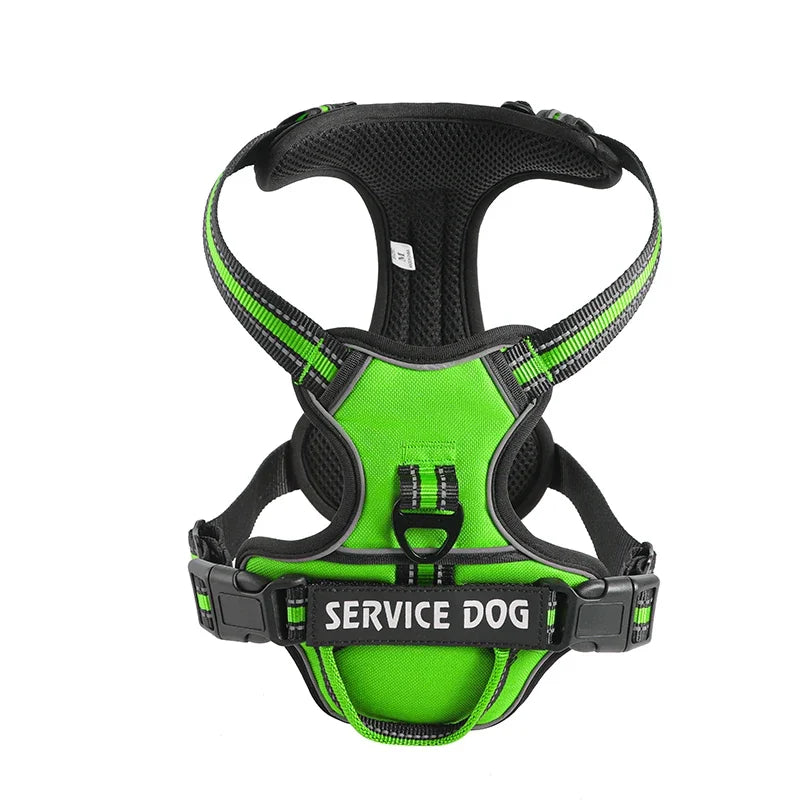 Personalized Dog Harness – Reflective No Pull Nylon Vest with Custom Name Patch