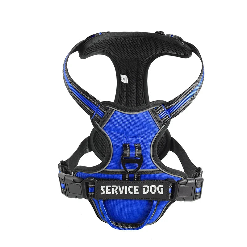 Personalized Dog Harness – Reflective No Pull Nylon Vest with Custom Name Patch