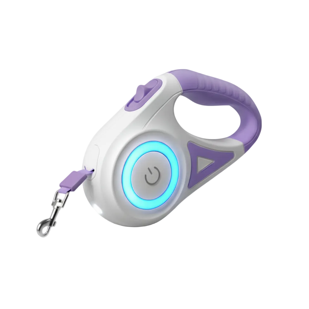 Larger retractable leash with LED light