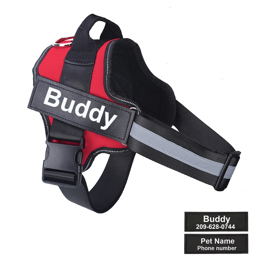 Personalized Dog Harness with Name Patch – Reflective & Adjustable